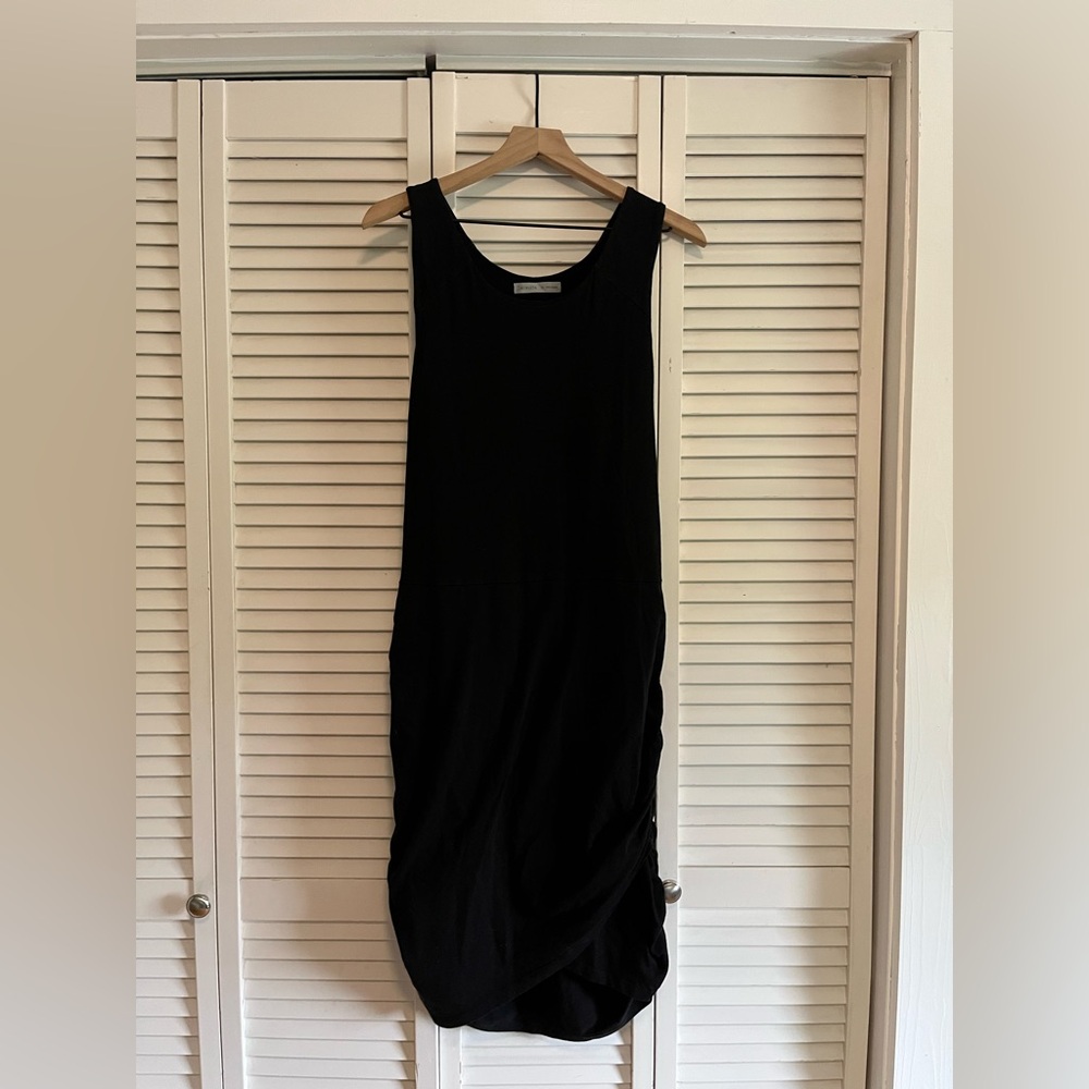 Athleta Black Sheath Midi Dress Scoop Neck